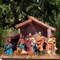Christmas Nativity Figurine - Nativity Scene Statue with Wooden and Moss Stable